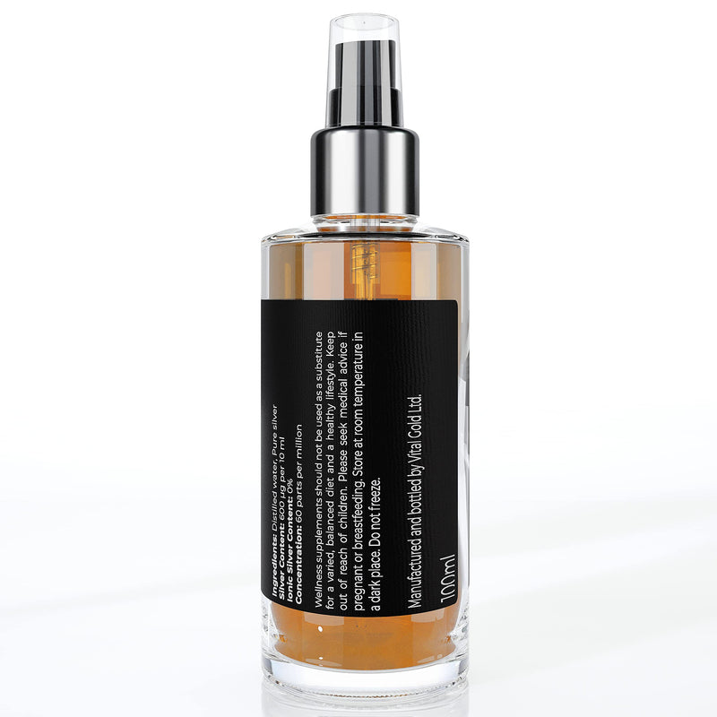 True Colloidal Silver 60 PPM - Free from Ionic Silver - 100ml Glass Bottle with Atomiser Spray Cap - BeesActive Australia