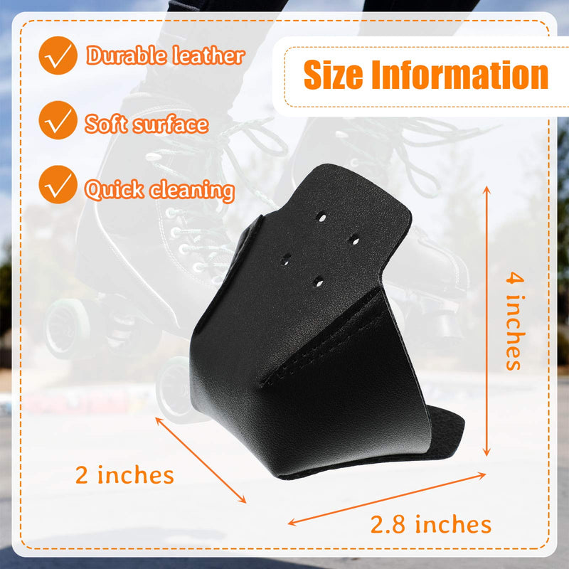 4 Pieces Toe Cap Guards Protectors Black Toe Caps Artificial Leather Roller Skate Cap Protectors for Quad Roller Skate - BeesActive Australia