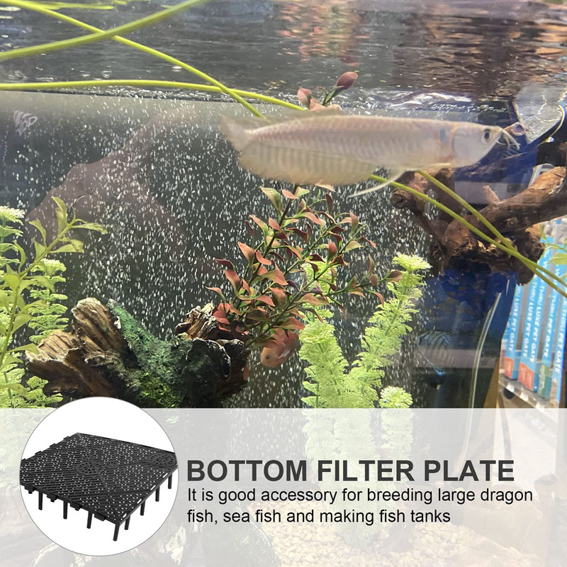 Balacoo Fish Tank Bottom Filter Plate, Aquarium Sand Gravel Filter Board PVC Splicing Aquarium Accessory Black 10pcs - BeesActive Australia