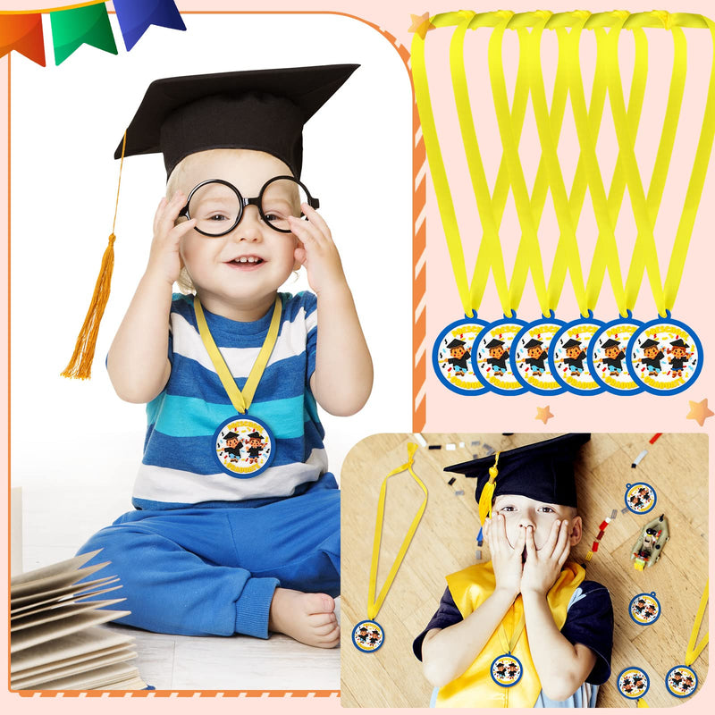 Henoyso Kids Kindergarten Graduation Award Medal Rubber Graduation Award Medal with Neck Ribbon Graduation Preschool Medals for Graduating Gifts Favors, 2 Inch 24 Preschool Graduate - BeesActive Australia