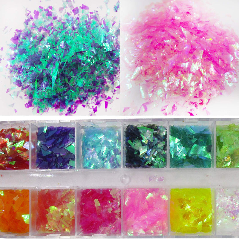 Fluorescence Butterfly Star Nail Glitter Sequins Mixed Holographic Heart Irregular Chunky Glitter Flakes Paillette Festival Rave Cosmetic Crafts Resin Accessories Tips Decor (Butterfly Star Heart) Butterfly Star Heart - BeesActive Australia