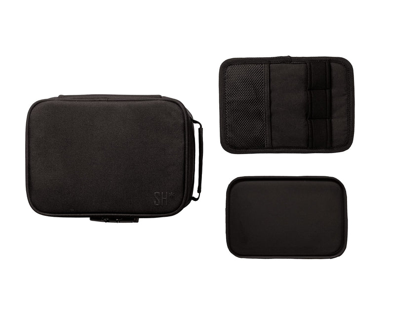 STASHIC LARGE Smell Proof Stash Bag - Lockable Case - Rolling Box - Activated Carbon Lining - Premium Discreet Safe Storage - 2023 Version with Roll Tray & Premium YKK Zips/Anti-Snag - SH* Black on Black - BeesActive Australia