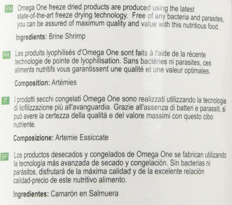 Omega One Freeze Dried Brine Shrimp 0.67 oz - BeesActive Australia