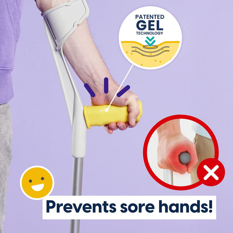 My Sleeve - Crutch Handle Covers (2 Pieces) with Gel Pads, Prevents Falling Crutches and Sore Hands. Comfy Crutch Grips. Turquoise - BeesActive Australia