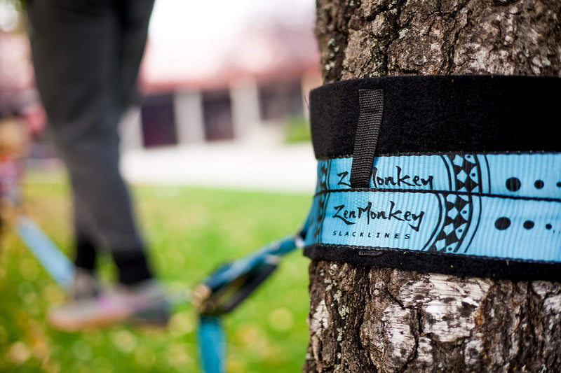 Tree Protectors by ZenMonkey Slacklines, Perfect for Slacklines, Ninjalines, Ziplines, Tree Swings, with Anti-Slip Guide Straps, Hook & Loop Fasteners, 60 Inches Long, Set of Two - BeesActive Australia