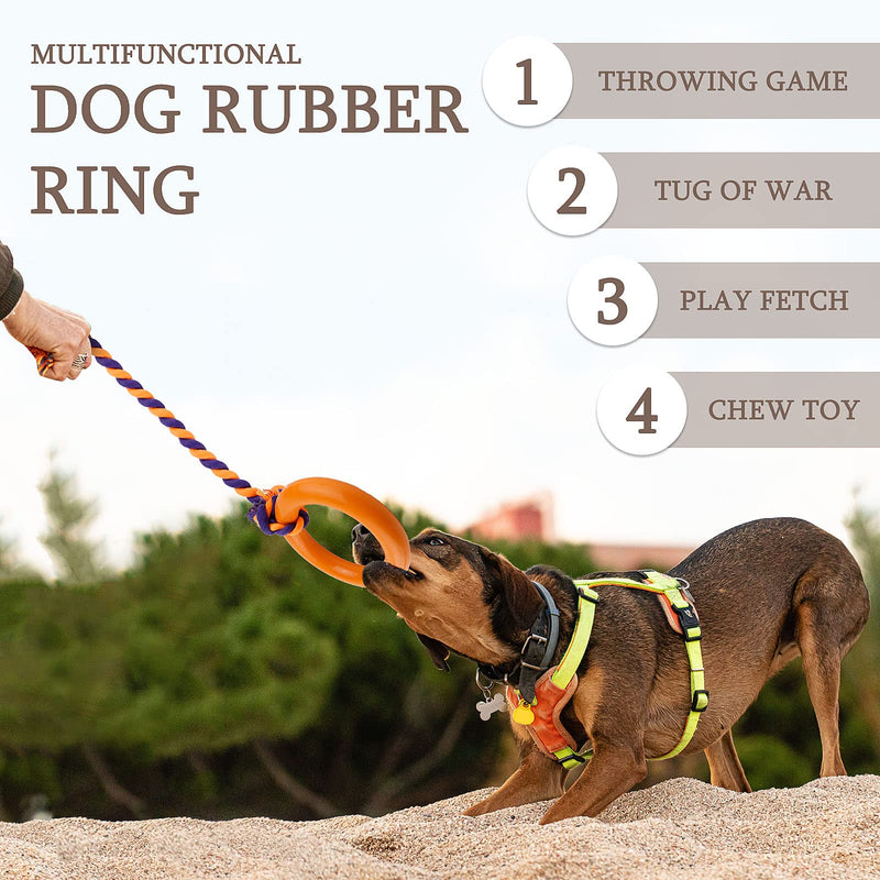 NAMSAN Dog Rope Toy with Ring Indestructible Rope Dog Toy Ring Interactive Pet Rubber Chew Toys for Aggressive Small, Medium, Large Dogs - BeesActive Australia