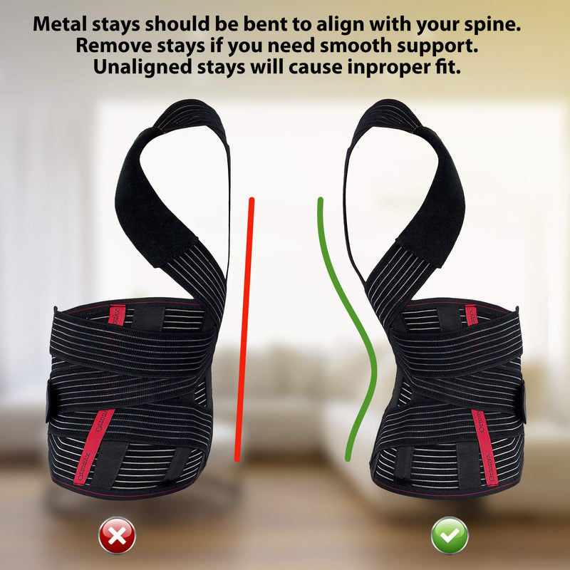 ORTONYX Full Back Support Brace with Removable Dorso-lumbar Pad - Upper and Lower Back Pain Relief, Thoracic Kyphosis, Rounded Shoulders, Posture Correction / L Large (Pack of 1) Black - BeesActive Australia