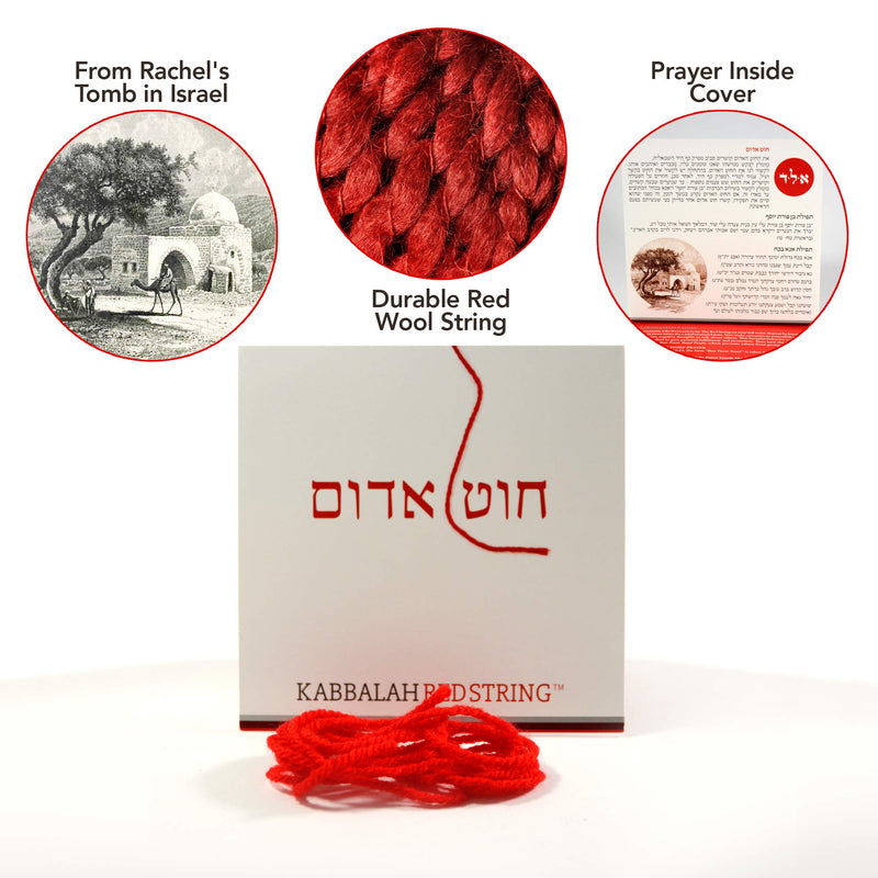 The Original Kabbalah Red String Bracelet from Israel - Red String Bracelet Pack 60 Inch Red String for up to 7 Evil Eye Protection Bracelets - Prayer, Blessing & Instructions Included! - BeesActive Australia