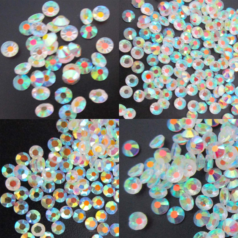 4000pc AB Clear Rhinestone Crystal Beads Gems Flatback Gemstones Mixed Size Jewels Embellishments with Picking Tweezers & Rhinestones Pen for Arts Clothes Shoes Crafts Face Body Makeup Nail DIY. - BeesActive Australia