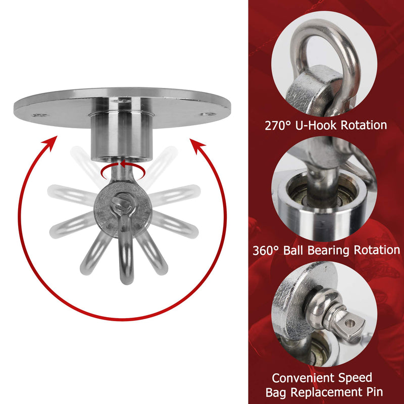 BOXERPOINT Speed Bag Swivels - Stainless Steel Speedbag Swivel - Boxing Swivel with 360° Ball Bearing - Complete Speed Bag Mount Hardware Kit - Easy Setup On Hanging Punching Speed Bag Platform Stand - BeesActive Australia