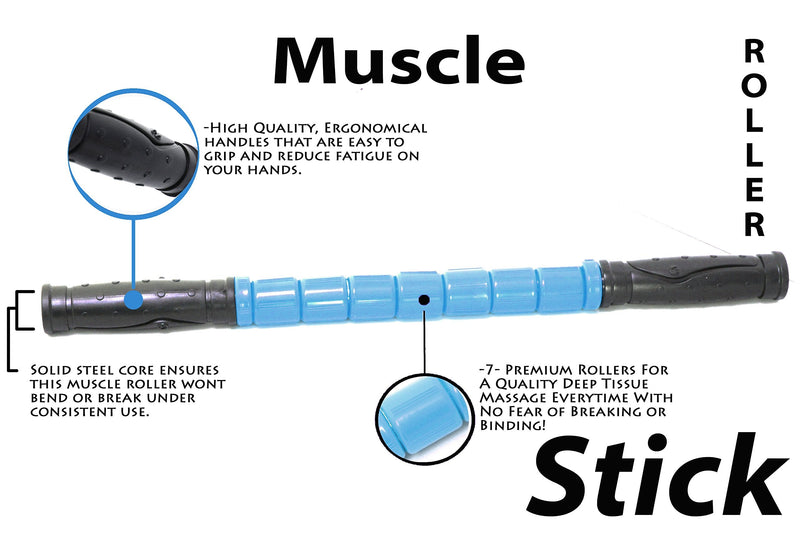The Muscle Stick Original Muscle Roller | Muscle Roller Stick - The Stick All Purpose for Newbies Blue - BeesActive Australia