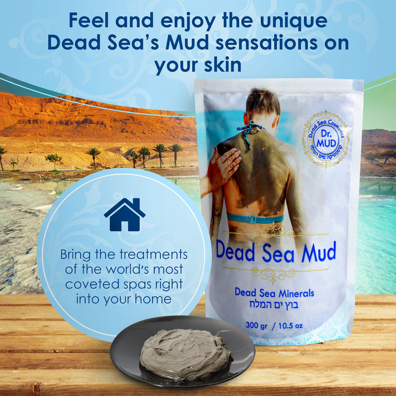 Dr Mud's Dead Sea Mud Mask body from Israel 10.5 oz – Black Clay Body Treatment - BeesActive Australia