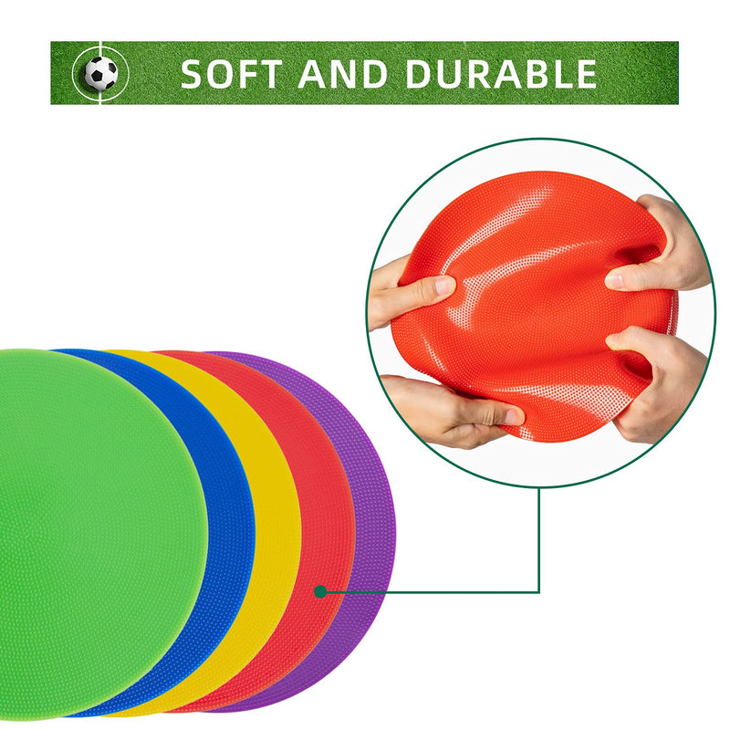 9 inch Numbered Spot Markers Floor Dots Flat Cones Poly Spots Non Slip Rubber Agility Markers for Kids Soccer Football, Basketball Training Markers, Dance Practice and Drills with Flat Cones Points 9inch 6-10 - BeesActive Australia