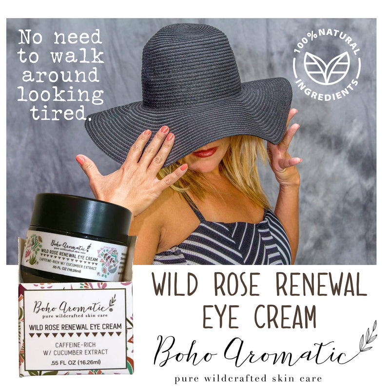 BOHO AROMATIC | Wild Rose Renewal Eye Cream | Natural & Organic Eye Cream | High Performance | Botanical Anti-aging Eye gel for dark circles and puffiness | Control Eye wrinkles and fine lines - BeesActive Australia