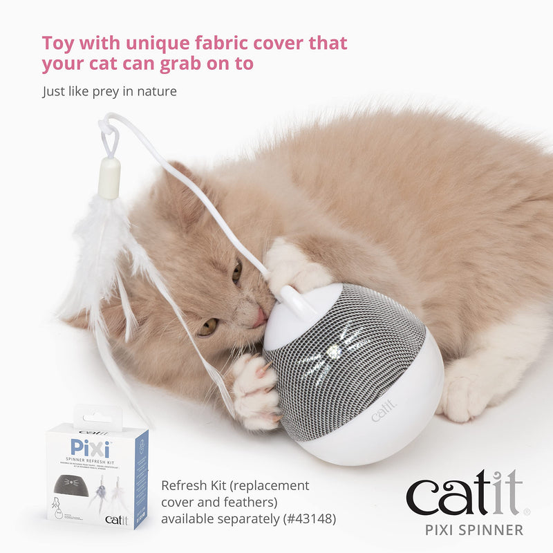 Catit PIXI Spinner, Treat Dispensing Cat Toy, Silver - BeesActive Australia