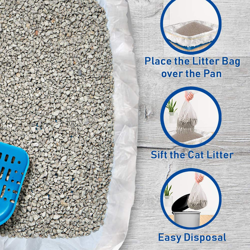 Alfapet Kitty Cat Pan Disposable, Sifting Liners- 20 Count + 1 Transfer Liner-for Large, X-Large, Giant, Extra-Giant Size Litter Boxes-Included Rubber Band for Firm, Easy Fit - Pack of 2 Original version - BeesActive Australia