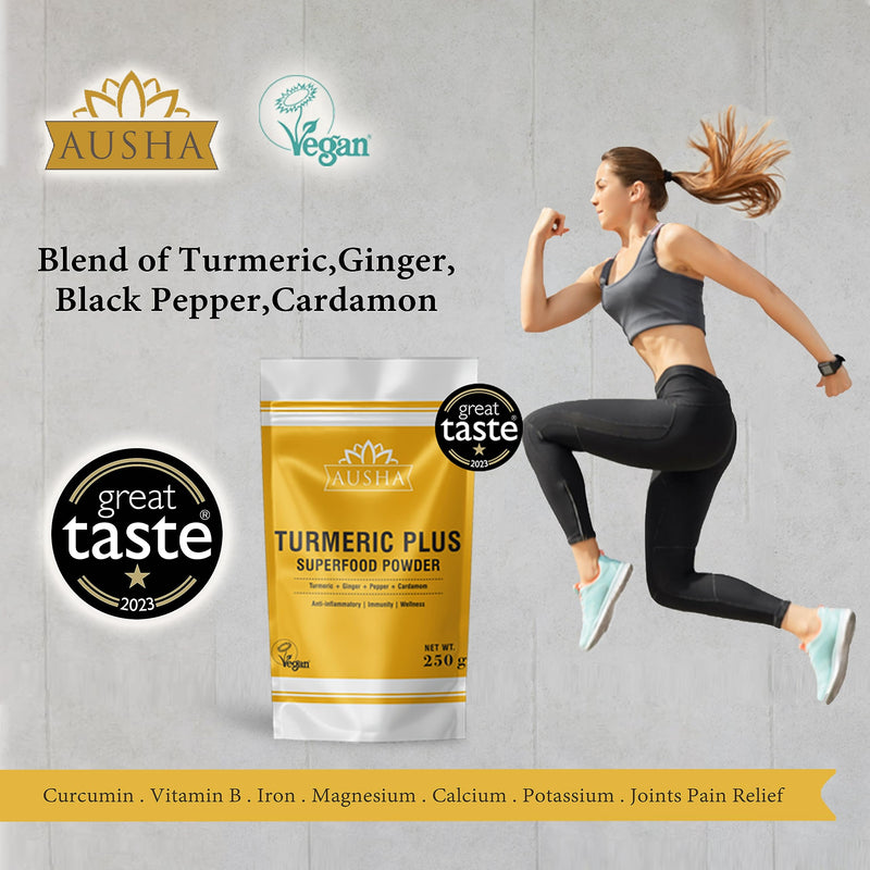 Turmeric Powder (Curcumin) with Black Pepper + Ginger + Cardamom - 250g | High Strength | Cooking | Joint Pain Relief - BeesActive Australia