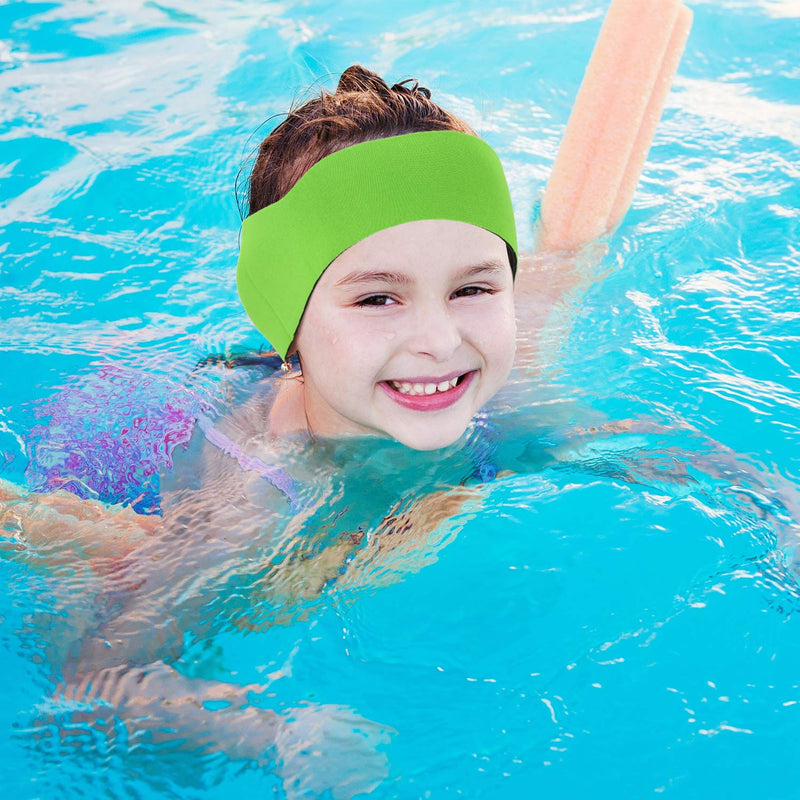 Blulu Swimming Headband Ear Headband Silicone Earplugs Nose Clip Plugs Ear Nose Protector Swimming Sets (Green, L Size) - BeesActive Australia