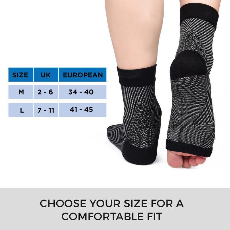 Comfort Treasure Plantar Fasciitis Compression Sleeve Socks for Relieving Plantar Fascia Pain and Achy Feet Black L - BeesActive Australia