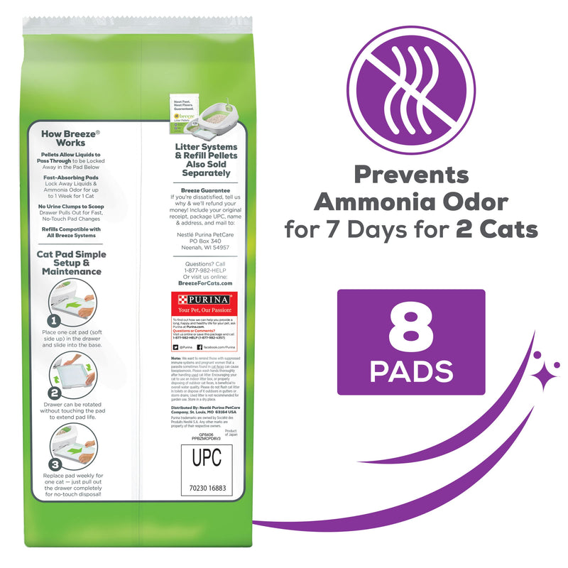 Purina Tidy Cats Breeze Litter System Cat Pad Refills 8 ct. Pads Original Pads - BeesActive Australia