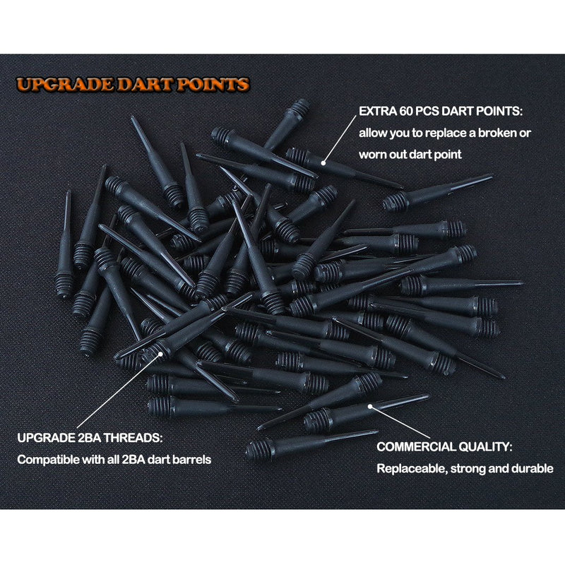 [AUSTRALIA] - Wolftop Soft Tip Darts 17 Grams 12/15 Pack - Plastic Tip Darts Set for Electronic Dart Board - Aluminum Shafts, Standard Dart Flights and Extra Dart Tips 15-Pack 