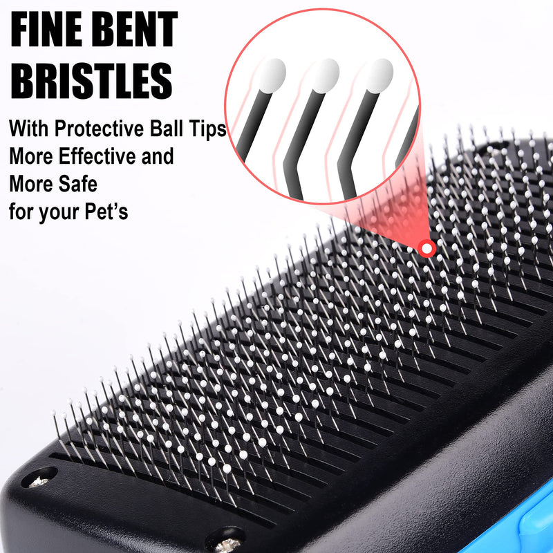 Fida Self Cleaning Slicker Brush with Protective Ball Tips, Dog Brush / Cat Brush for Shedding and Grooming Loose Undercoat, Mats - for Small, Medium & Large Dogs and Cats with Short to Long Hair - BeesActive Australia