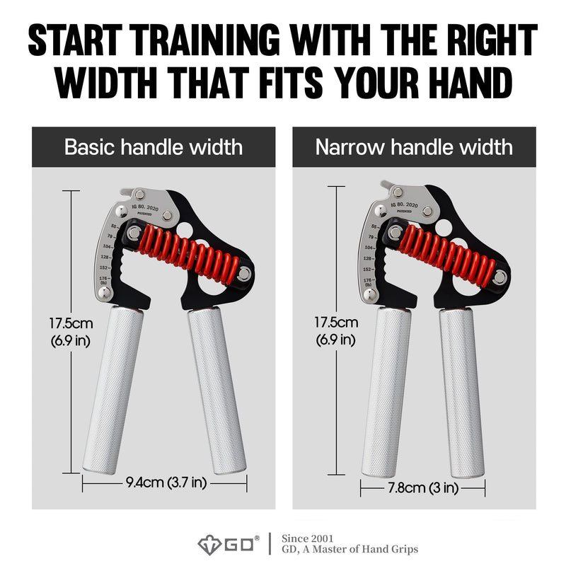 GD Iron Grip Hand Grip Strengthener (Adjustable Hand Grips for Strength Training) Wrist and Forearm Strength Trainer 1. IG 80 Light (55~176lbs) - BeesActive Australia