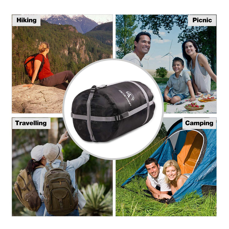 REDCAMP Sleeping Bag Stuff Sack, Black M, L, XL and XXL Compression Sack, Great for Backpacking and Camping - BeesActive Australia