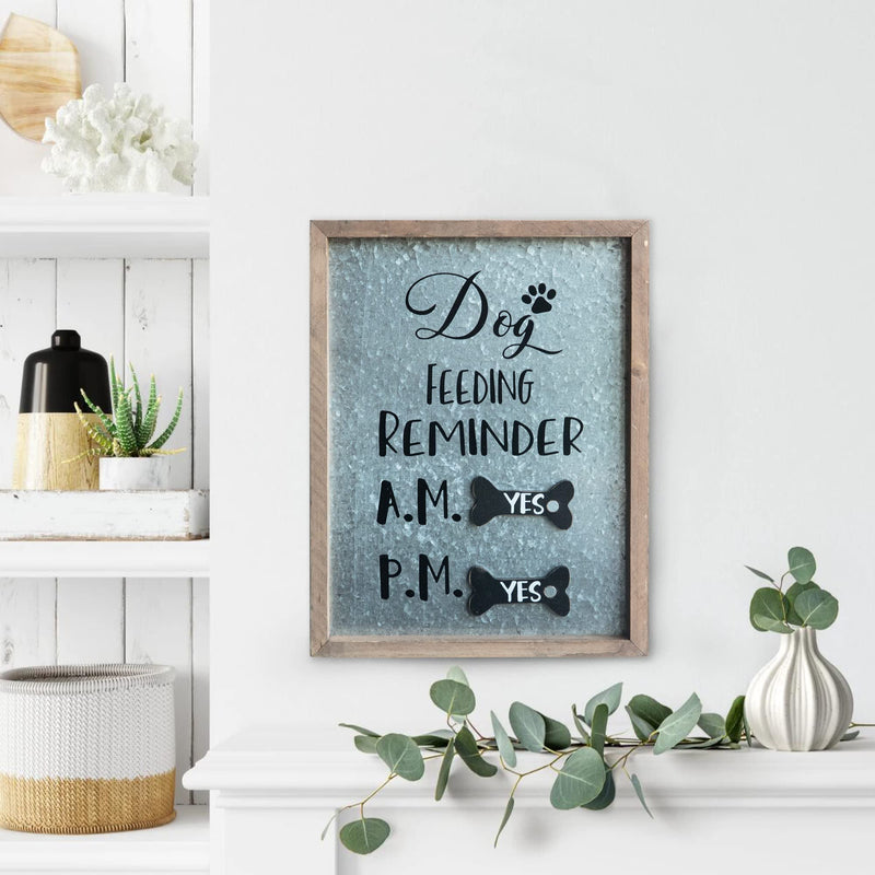 COLLECTIVE HOME - Metal Dogs Feeding Schedule Pet Feeding Reminder Decorative Wall Art, Dog Feeding Reminder (01) 01 - BeesActive Australia