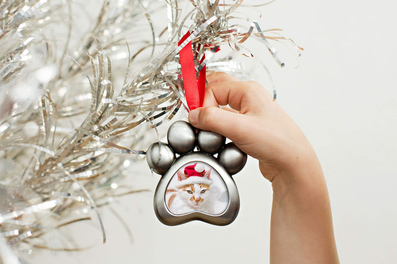 Pearhead Pet Holiday Ornament, Pet Owner Christmas Keepsake, Holiday Paw Print Ornament, Dog or Cat Photo Frame Christmas Ornament Pawprint Picture Ornament - BeesActive Australia
