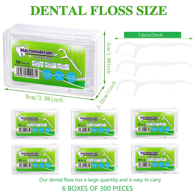 300pcs Dental Floss Picks,Advanced Cleaning Toothpicks,Soft Floss Harps for Sensitive Gums,Comfortable Grip Shred Resistant Handle Toothpicks Sticks Clean Interdental Keeps Your Mouth Fresh and Clean - BeesActive Australia