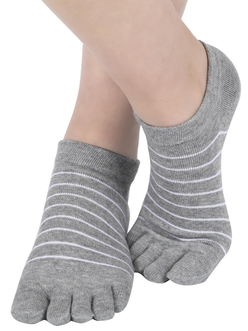 5 Pairs Stripe Toe Socks Five Finger Socks Low Cut Colorful Socks for Women Girl Supplies Medium Bright Colors - BeesActive Australia