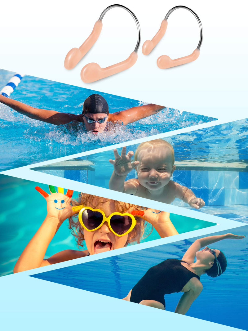 Nose Clip Swimming Competition Protector Nose Clips Swimming Nose Plugs for Adults Kids Using, Beige (12 Pieces) - BeesActive Australia