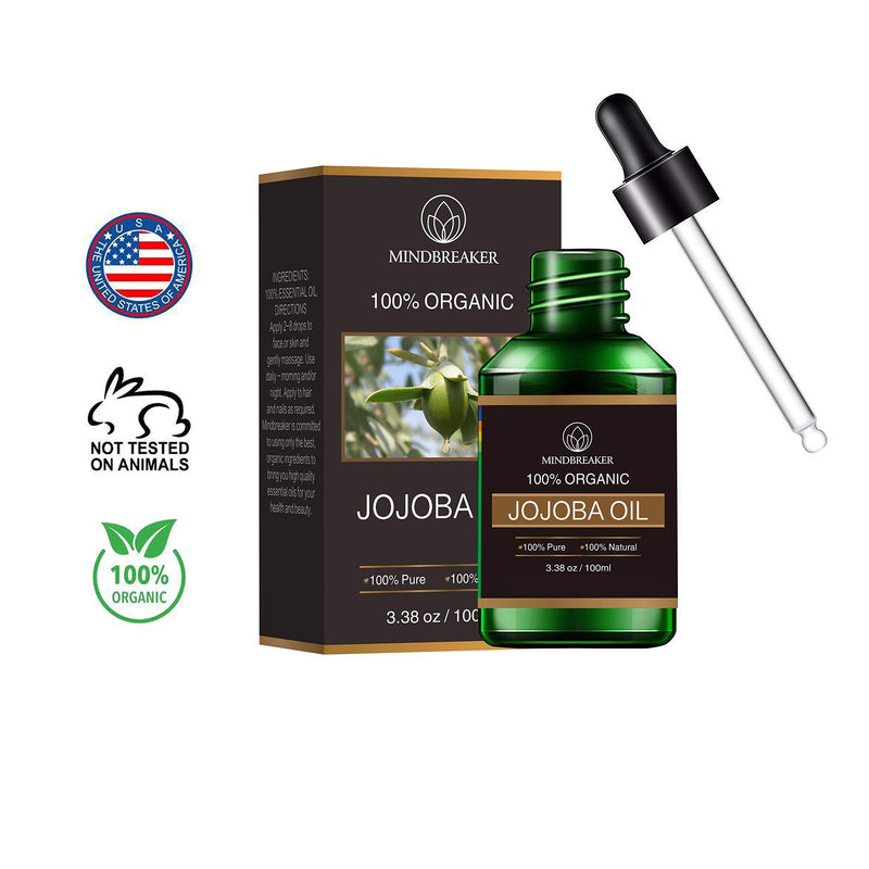 Organic Jojoba Oil - 100% Pure Natural Jojoba Oil – Cold Pressed Carrier Oil - Perfect OIL for Hair, Skin, Face, Nails and Hair (JOJOBA oil-3.38oz) JOJOBA oil-3.38 Ounce - BeesActive Australia