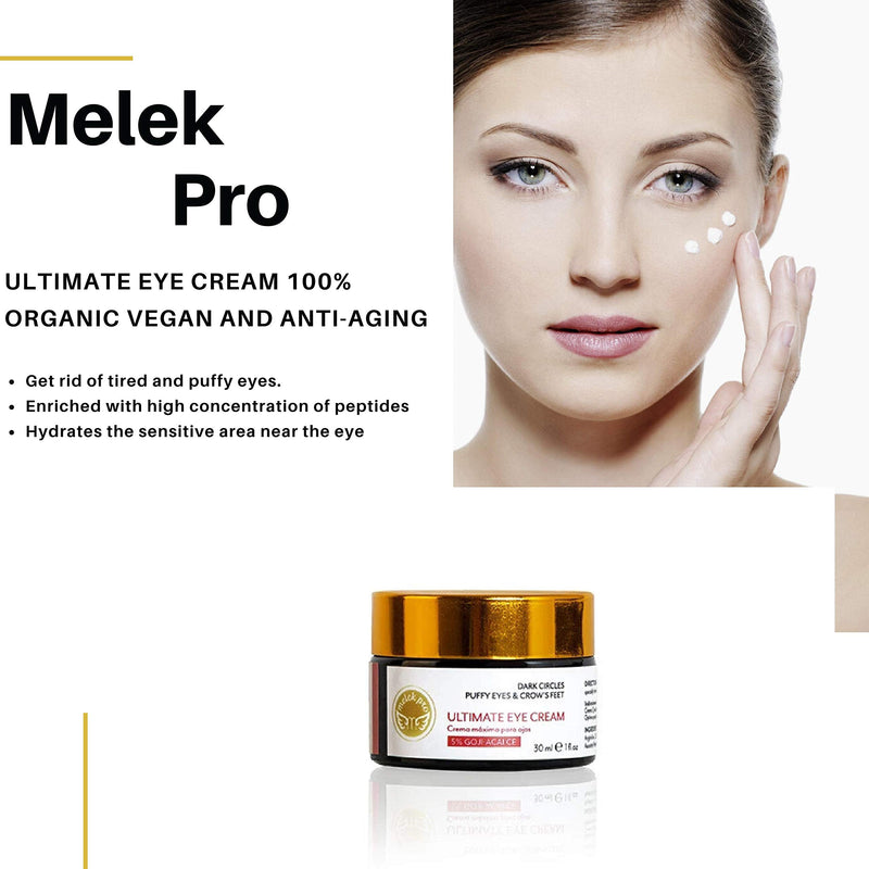 Melek Pro Ultimate Eye Cream - 100% Organic Vegan and Anti-aging Eye Cream for Dark Circles, Wrinkles and Puffiness - BeesActive Australia