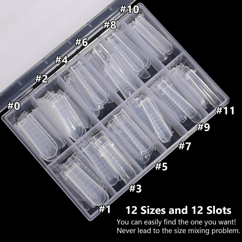 NMKL38 120Pcs Clear Dual Nail Forms Full Cover False Nail Tips Arched for Poly Nail Gel Extension Mold (U Shape) Mold A - BeesActive Australia