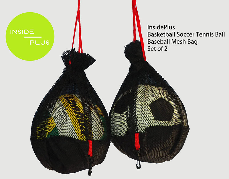 InsidePlus Ball Bag Set of 2 , for Basketball Soccer Tennis Ball Baseball Mesh Bag - BeesActive Australia