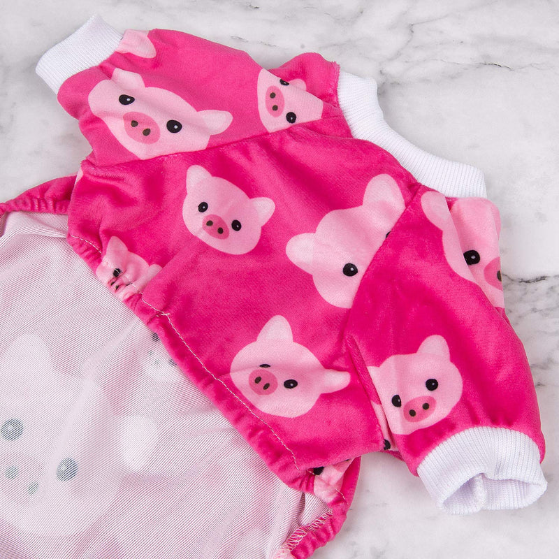 CuteBone Dog Pajamas Cute Cat Clothes Pet Pjs Soft Onesie for Small Girl Dogs Large Pink pig - BeesActive Australia