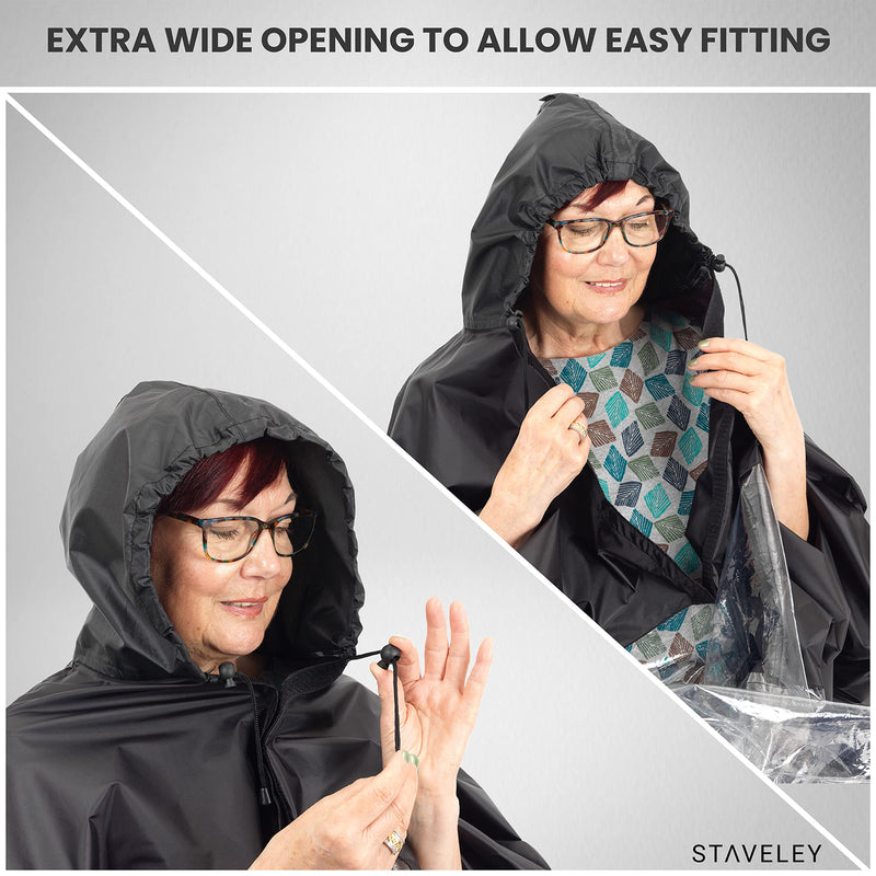 Staveley Large Mobility Scooter Cape | Waterproof Rain Poncho Cover for Electric Scooters and Wheelchair - BeesActive Australia