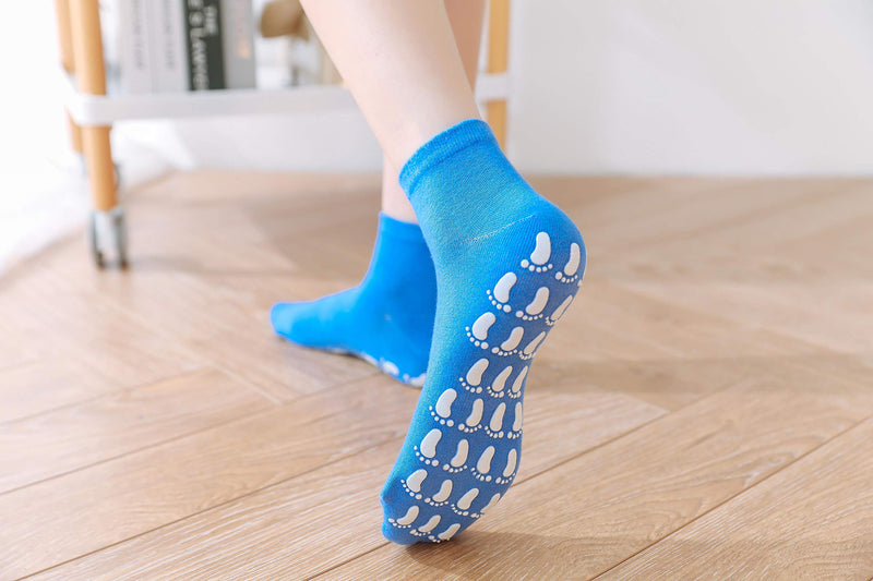 12 Pairs Non Slip Skid Socks for Women, Slipper Socks with Grippers for Hospital Yoga Pilates Color 1 - BeesActive Australia