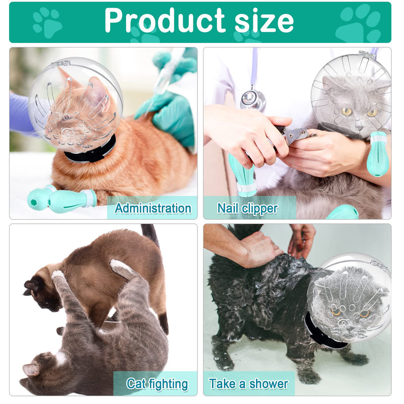Cat Muzzle for Grooming Cat Adjustable Hood with Cat Paw Covers, Kitten Breathable Anti Bite Muzzles Anti Scratch Boots Silicone Cat Shoes Boots Cat Paw Protector for Cats Bathing Shaving Medium - BeesActive Australia
