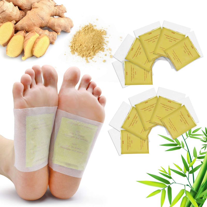 Foot Pads 100PCS Relief Stress Foot Patches Care Natural Ginger Powder for Home Improve Deep Sleep (Gold) Gold - BeesActive Australia