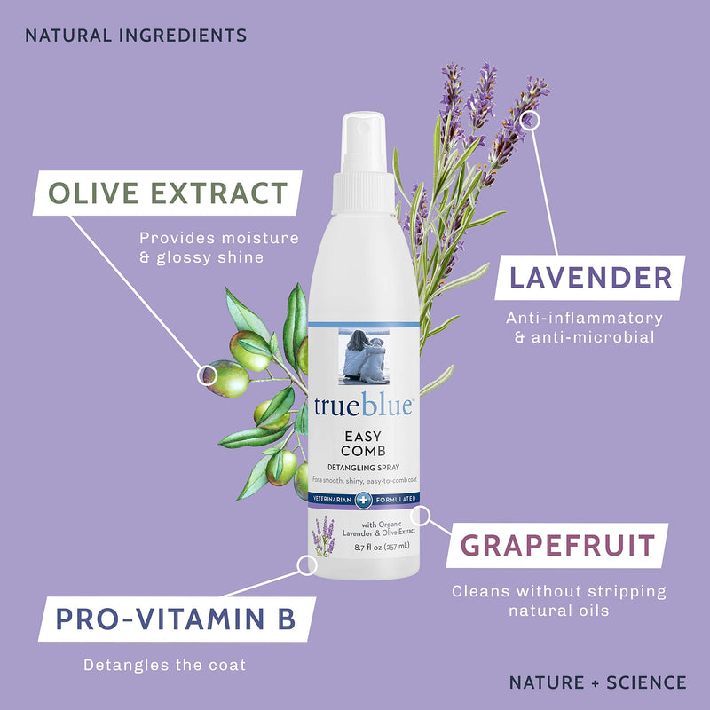 TrueBlue Hair Detangling and Cleansing Sprays for Dogs, Cats & Puppies Lavendar & Olive Hair Detangling Spray - BeesActive Australia