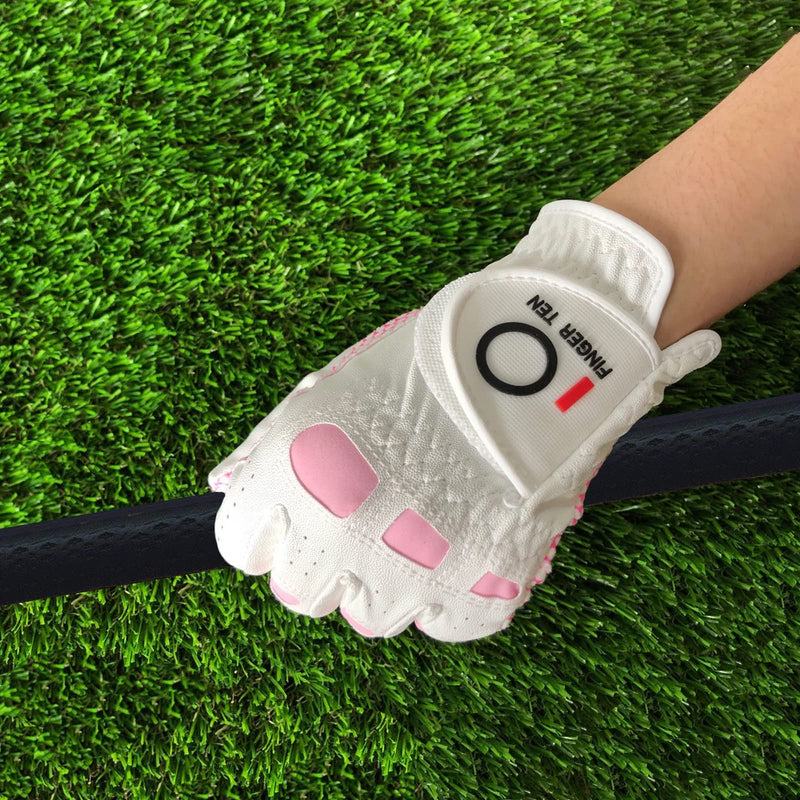 FINGER TEN Womens Golf Gloves Ladies Left Hand Right Value 6 Pack, All Weather Extra Grip Lh Rh, Size Fit Small Medium Large XL Worn on Left Hand(Right-Handed Golfer) - BeesActive Australia