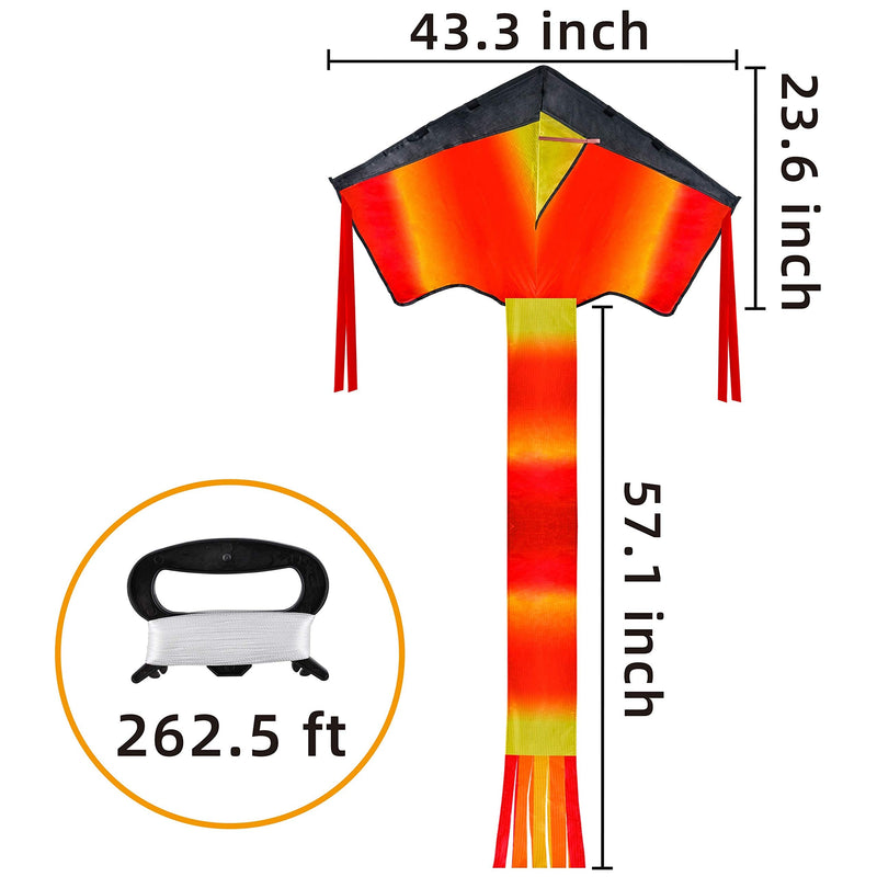 JOYIN 3 Packs Delta Rainbow Kite Warm and Cold Color Easy to Fly Huge Kites for Kids and Adults with 262.5 ft Kite String, Large Delta Beach Kite for Outdoor Games and Activities - BeesActive Australia