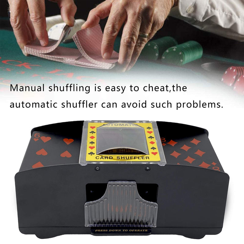 LIIBOT 2/6 Deck Automatic Card Shuffler for UNO, Texas Hold'em, Poker, Home Card Games, Blackjack, Battery Operated Electric Poker Shuffling Machine 2 Decks - BeesActive Australia