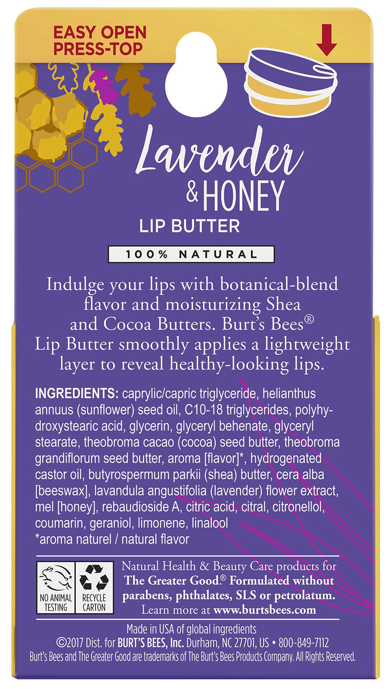 BURTS BEES Lavender & Honey Lip Butter, 0.4 OZ - BeesActive Australia