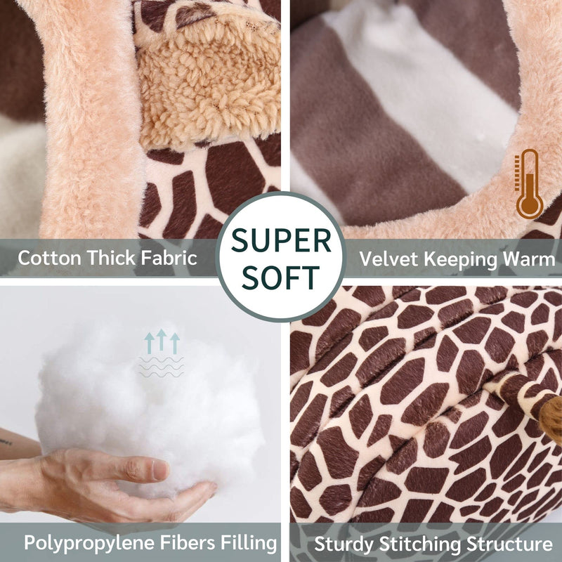 JanYoo Chinchilla Hedgehog Guinea Pig Bed Accessories Cage Toys Bearded Dragon House Hamster Supplies Habitat Ferret Rat Large 1-Giraffe - BeesActive Australia