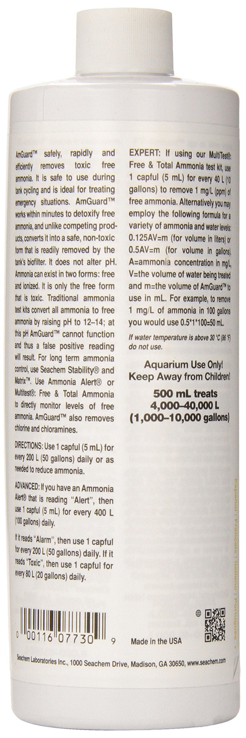 Seachem AmGuard 500ml - BeesActive Australia