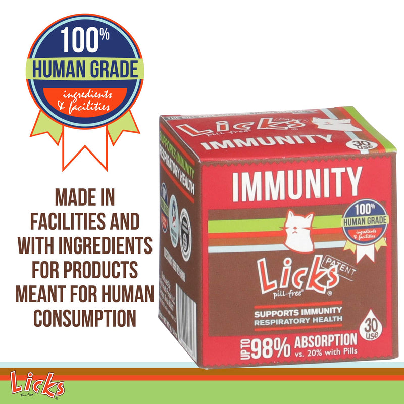 Licks Pill-Free Cat Immunity - Immune Support Cat Supplies - Respiratory Supplements for Cats - Cat Health Supplies - Gel Packets - 30 Use - BeesActive Australia